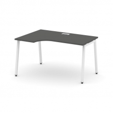 Style Project Стол рабочий эргоном. SN-4A.SPA-012(L) Антрацит/Металл Белый 1580*700/980*750