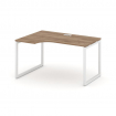 Style Project Стол рабочий эргоном. SN-4O.SPA-022(L) Дуб Табак/Металл Белый 1580*800/980*750