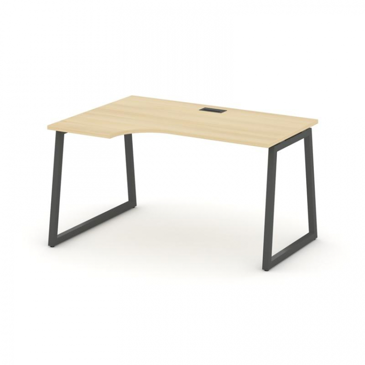Style Project Стол рабочий эргоном. SN-4T1.SPA-011(L) Акация Лорка/Металл Антрацит/Заглушка Пластик