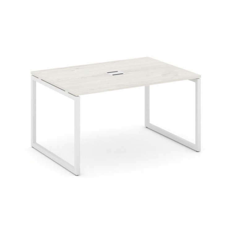 Style Project Стол переговорный SN-4O.SPRG-003 Дуб Наварра/Металл Белый 1380*980*750