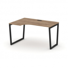 Style Project Стол рабочий эргоном. SN-4T2.SPA-021(L) Дуб Табак/Металл Черный/Заглушка Пластик Черны