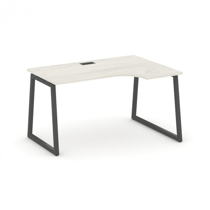 Стайл Проджект Стол рабочий эргоном. SN-4T1.SPA-022(R) Дуб Наварра/Металл Антрацит/Заглушка Пластик