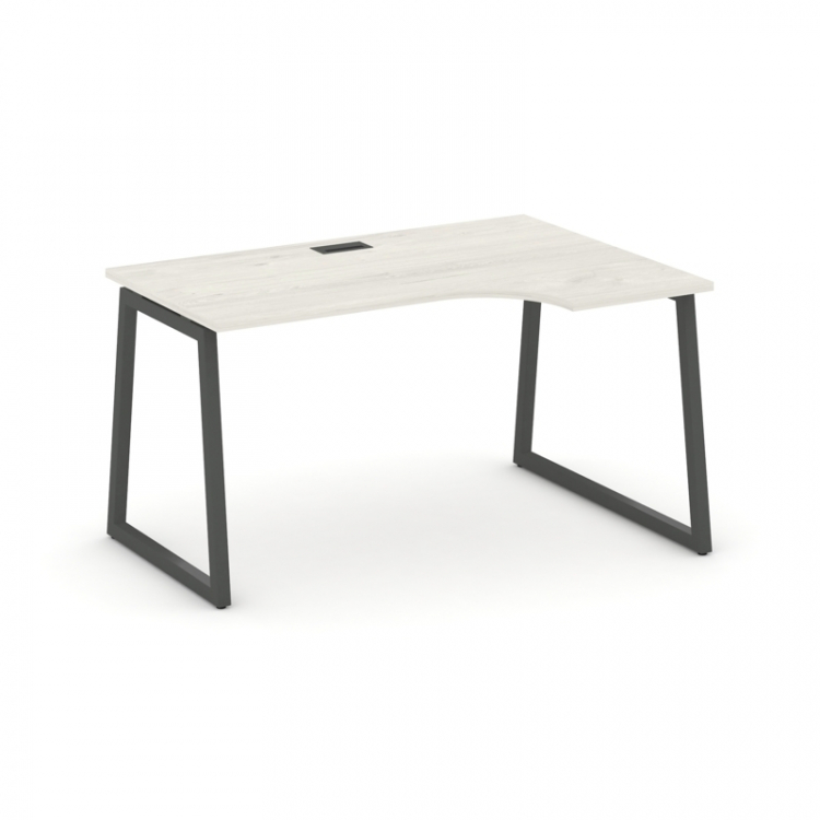 Style Project Стол рабочий эргоном. SN-4T1.SPA-022(R) Дуб Наварра/Металл Антрацит/Заглушка Пластик Ч