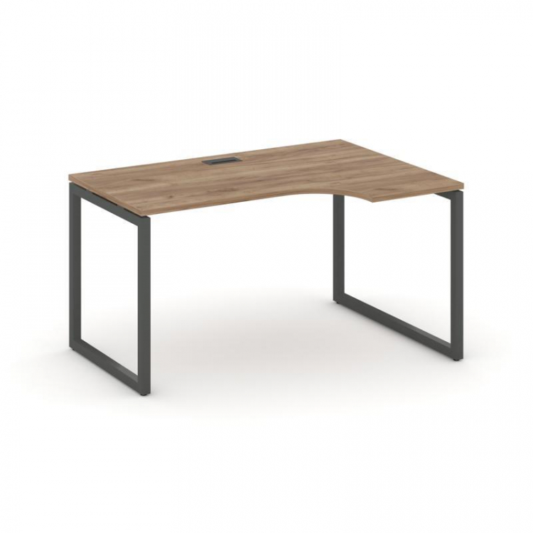 Style Project Стол рабочий эргоном. SN-4O.SPA-002(R) Дуб Табак/Металл Антрацит 1580*600/980*750