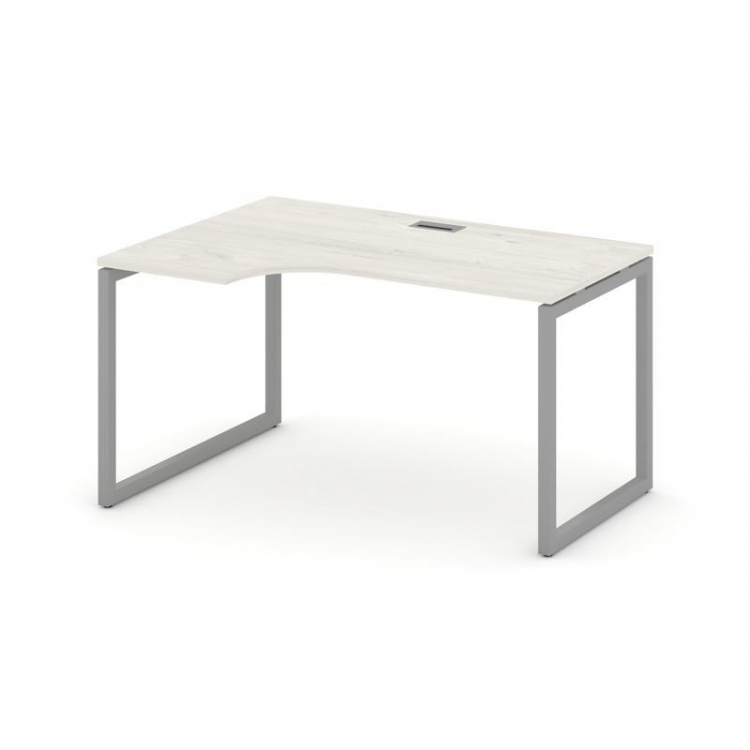 Style Project Стол рабочий эргоном. SN-4O.SPA-012(L) Дуб Наварра/Металл Серый 1580*700/980*750