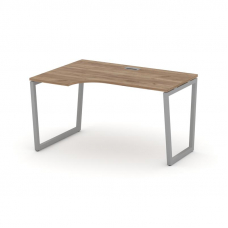 Style Project Стол рабочий эргоном. SN-4T2.SPA-001(L) Дуб Табак/Металл Серый/Заглушка Пластик Серебр