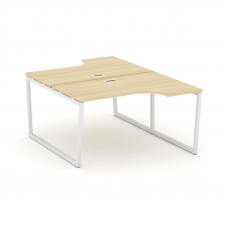 Style Project Рабочая станция эргоном. SN-4T2.DRPA-002 Акация Лорка/Металл Белый/Заглушка Пластик Бе