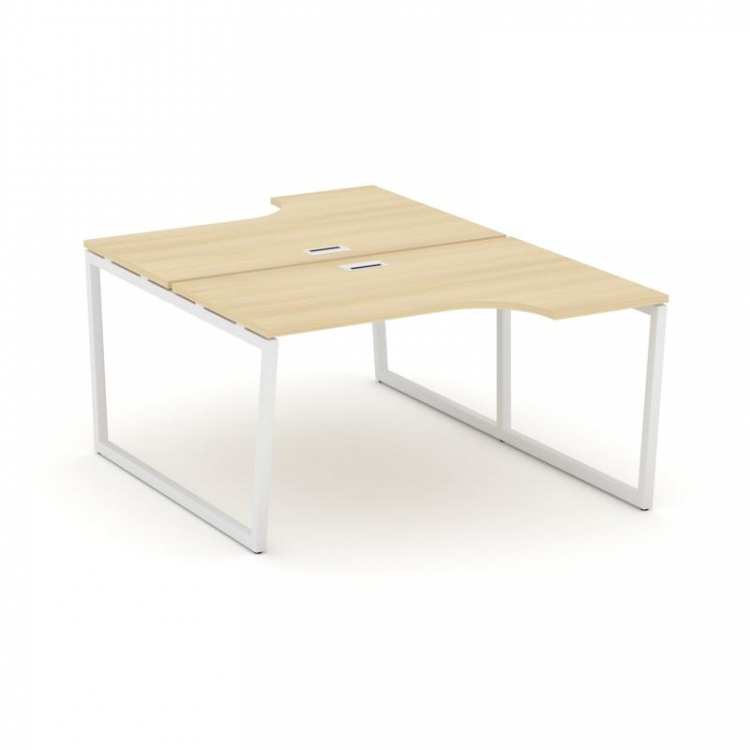 Style Project Рабочая станция эргоном. SN-4T2.DRPA-002 Акация Лорка/Металл Белый/Заглушка Пластик Бе