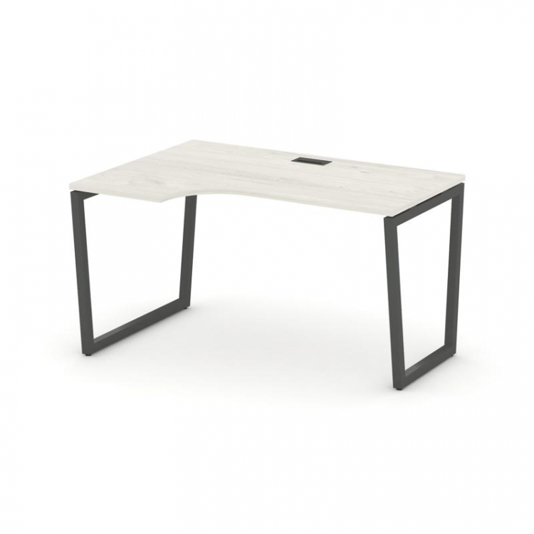 Style Project Стол рабочий эргоном. SN-4T2.SPA-021(L) Дуб Наварра/Металл Антрацит/Черный Пластик 138