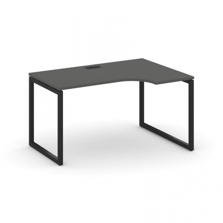 Style Project Стол рабочий эргоном. SN-4O.SPA-002(R) Антрацит/Металл Черный 1580*600/980*750