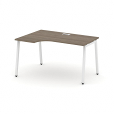 Style Project Стол рабочий эргоном. SN-4A.SPA-002(L) Вяз Благородный/Металл Белый 1580*600/980*750