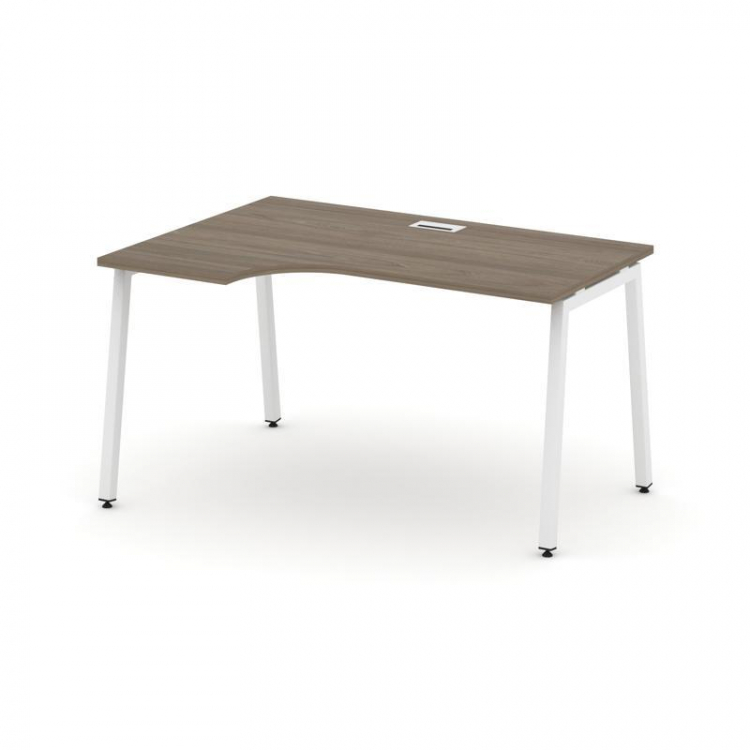 Style Project Стол рабочий эргоном. SN-4A.SPA-002(L) Вяз Благородный/Металл Белый 1580*600/980*750
