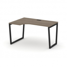 Style Project Стол рабочий эргоном. SN-4T2.SPA-001(L) Вяз Благородный/Металл Черный/Заглушка Пластик