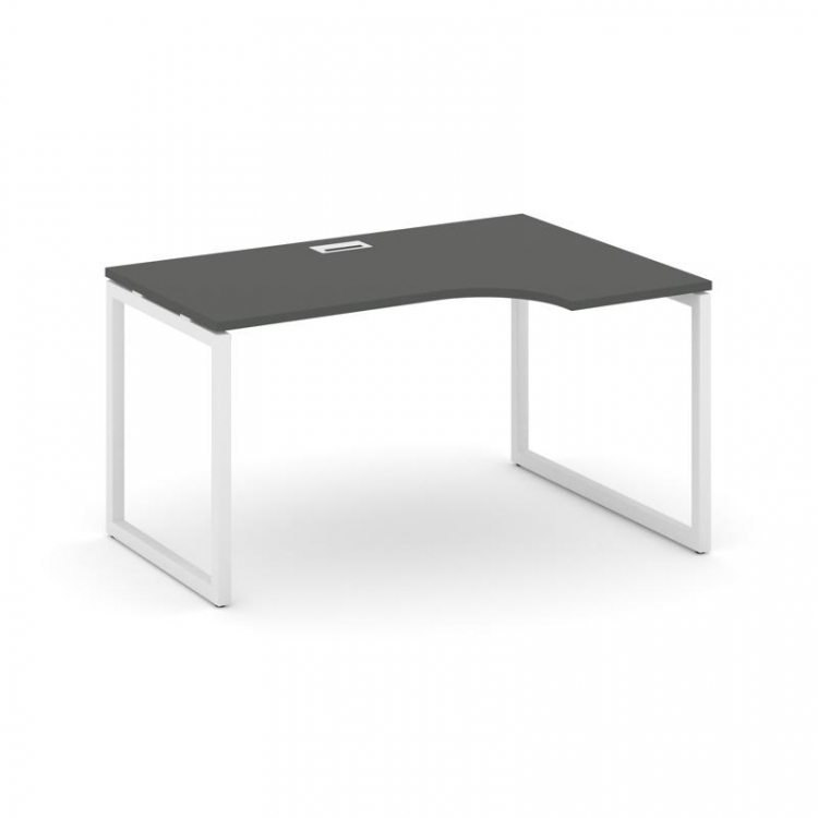 Style Project Стол рабочий эргоном. SN-4O.SPA-011(R) Антрацит/Металл Белый 1380*700/980*750