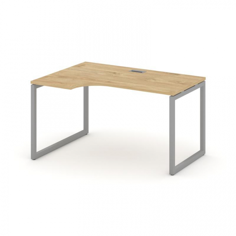 Style Project Стол рабочий эргоном. SN-4O.SPA-021(L) Тиквуд Светлый/Металл Серый 1380*800/980*750