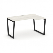 Style Project Стол рабочий эргоном. SN-4T2.SPA-011(R) Дуб Наварра/Металл Черный/Заглушка Пластик Чер