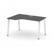 Стайл Проджект Стол рабочий эргоном. SN-5A.SPA-001(L) Антрацит NEW/Металл Белый 1380*600/980*750