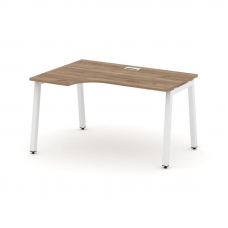 Style Project Стол рабочий эргоном. SN-5A.SPA-021(L) Дуб Табак/Металл Белый 1380*800/980*750