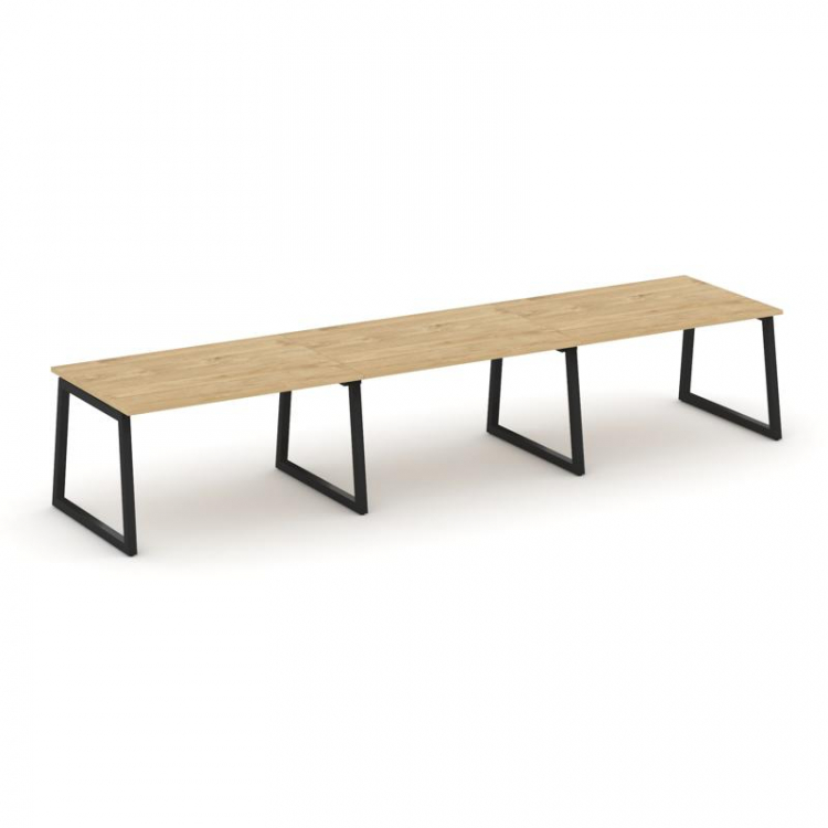 Style Project Стол переговорный SN-5T1.SPRG-024.3 Тиквуд Светлый/Металл Черный 4740*980*750