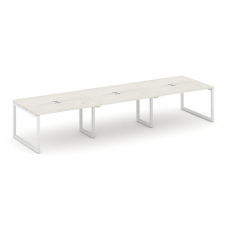 Стайл Проджект Стол переговорный SN-5O.SPRG-052 Дуб Наварра/Металл Белый 3540*1180*750