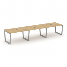 Style Project Стол переговорный SN-5T2.SPRG-022 Тиквуд Светлый/Металл Серый/Заглушка Металл Серый 35