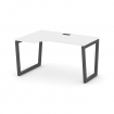 Style Project Стол рабочий эргоном. SN-5T2.SPA-022(L) Белый/Металл Антрацит/Черный Пластик 1580*800/
