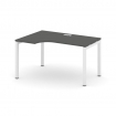 Style Project Стол рабочий эргоном. SN-5P.SPA-002(L) Антрацит/Металл Белый 1580*600/980*750