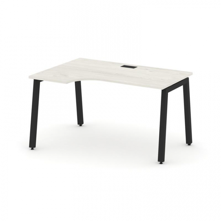 Style Project Стол рабочий эргоном. SN-5A.SPA-012(L) Дуб Наварра/Металл Черный 1580*700/980*750