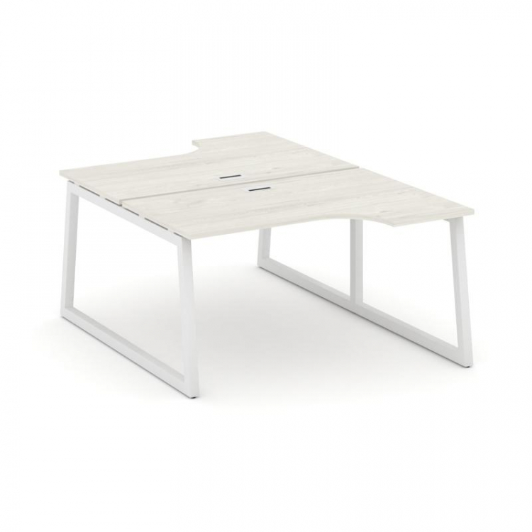 Style Project Рабочая станция эргоном. SN-5T1.DRPA-012 Дуб Наварра/Металл Белый/Заглушка Пластик Бел
