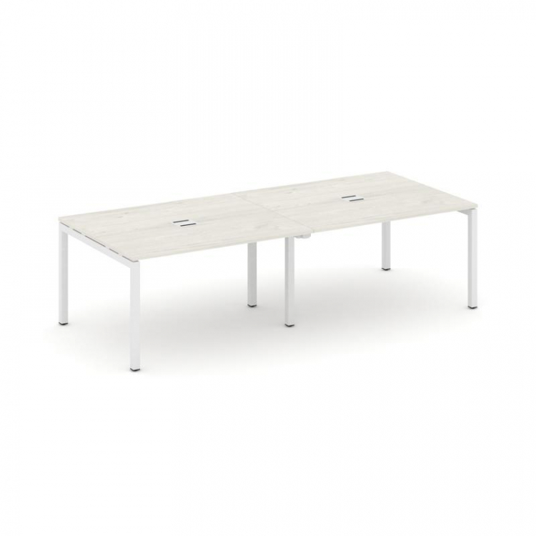 Style Project Стол переговорный SN-5P.SPRG-043 Дуб Наварра/Металл Белый 2760*1180*750