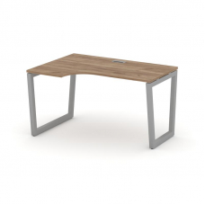 Style Project Стол рабочий эргоном. SN-5T2.SPA-002(L) Дуб Табак/Металл Серый/Заглушка Пластик Серебр