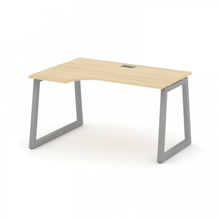 Style Project Стол рабочий эргоном. SN-5T1.SPA-021(L) Акация Лорка/Металл Серый/Заглушка Пластик Сер