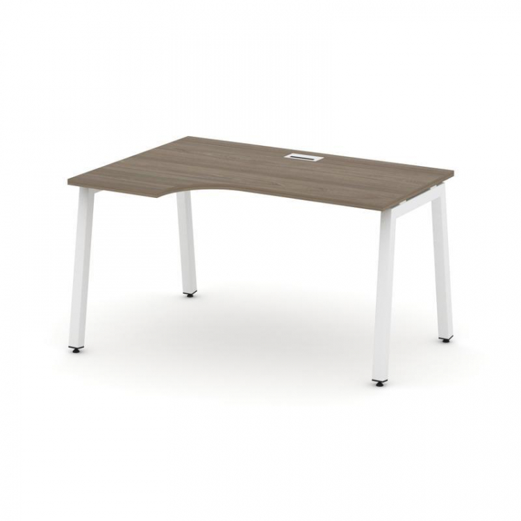 Style Project Стол рабочий эргоном. SN-5A.SPA-002(L) Вяз Благородный/Металл Белый 1580*600/980*750