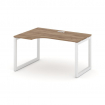 Style Project Стол рабочий эргоном. SN-5O.SPA-011(L) Дуб Табак/Металл Белый 1380*700/980*750