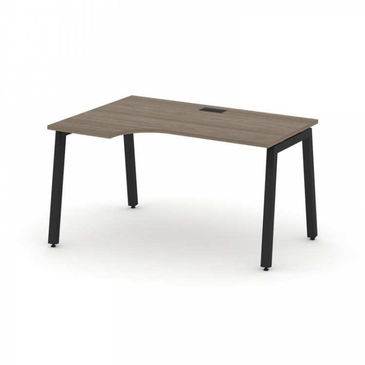 Style Project Стол рабочий эргоном. SN-5A.SPA-002(L) Вяз Благородный/Металл Черный 1580*600/980*750