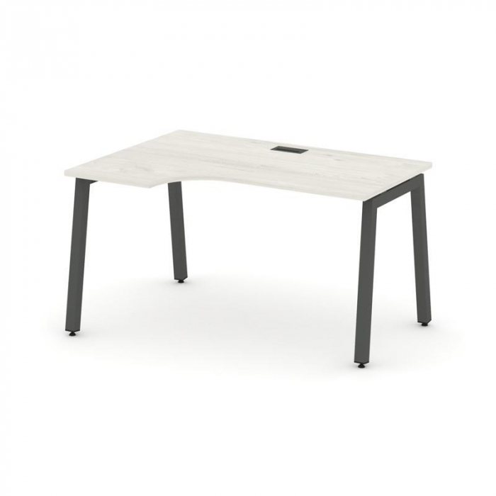Style Project Стол рабочий эргоном. SN-5A.SPA-001(L) Дуб Наварра/Металл Антрацит 1380*600/980*750
