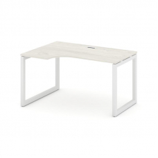 Style Project Стол рабочий эргоном. SN-5O.SPA-011(L) Дуб Наварра/Металл Белый 1380*700/980*750