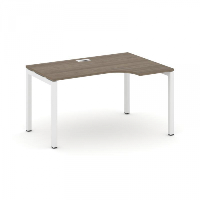 Style Project Стол рабочий эргоном. SN-5P.SPA-001(R) Вяз Благородный/Металл Белый 1380*600/980*750