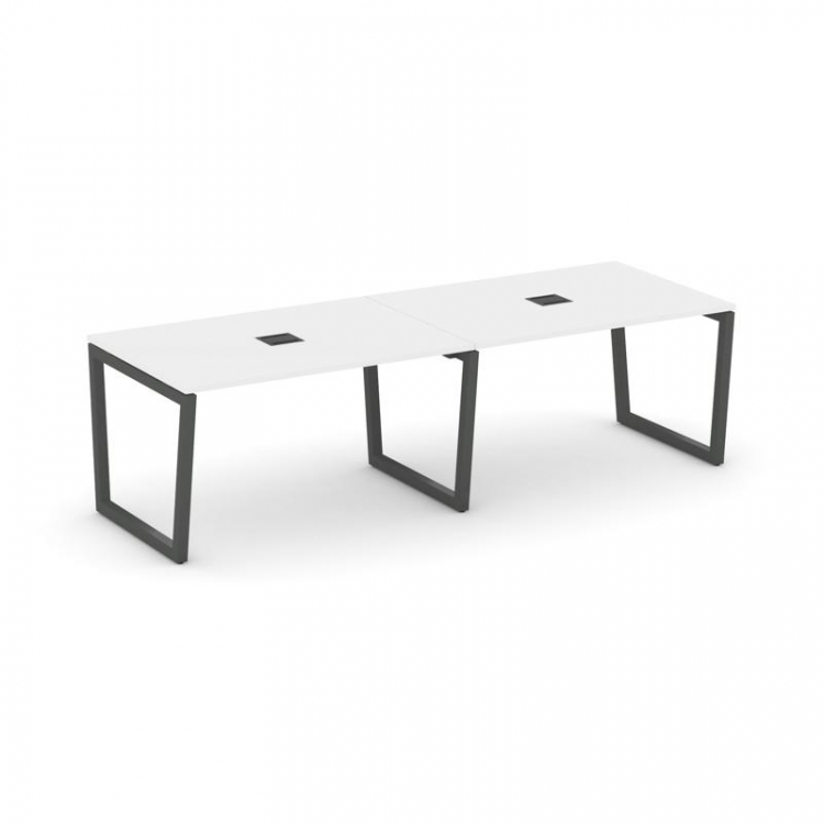 Style Project Стол переговорный SN-5T2.SPRG-012 Белый/Металл Антрацит/Заглушка Металл Антрацит 2360*