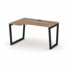 Style Project Стол рабочий эргоном. SN-5T2.SPA-021(L) Дуб Табак/Металл Черный/Заглушка Пластик Черны