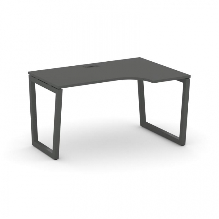Style Project Стол рабочий эргоном. SN-5T2.SPA-001(R) Антрацит/Металл Антрацит/Черный Пластик 1380*6