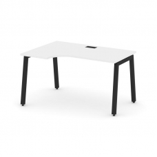 Style Project Стол рабочий эргоном. SN-5A.SPA-002(L) Белый/Металл Черный 1580*600/980*750