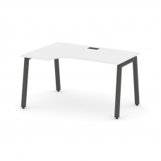 Style Project Стол рабочий эргоном. SN-5A.SPA-002(L) Белый/Металл Антрацит 1580*600/980*750