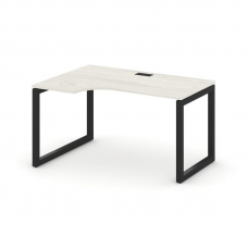 Style Project Стол рабочий эргоном. SN-5O.SPA-001(L) Дуб Наварра/Металл Черный 1380*600/980*750