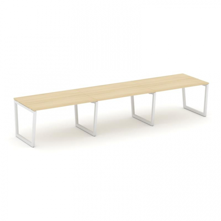 Style Project Стол переговорный SN-5T2.SPRG-021.3 Акация Лорка/Металл Белый 2940*980*750