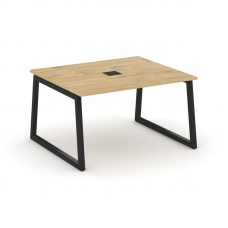 Style Project Стол переговорный SN-5T1.SPRG-032 Тиквуд Светлый/Металл Черный/Заглушка Металл Черный