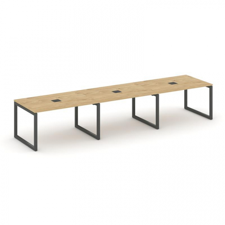 Style Project Стол переговорный SN-5O.SPRG-021 Тиквуд Светлый/Металл Антрацит 2940*980*750