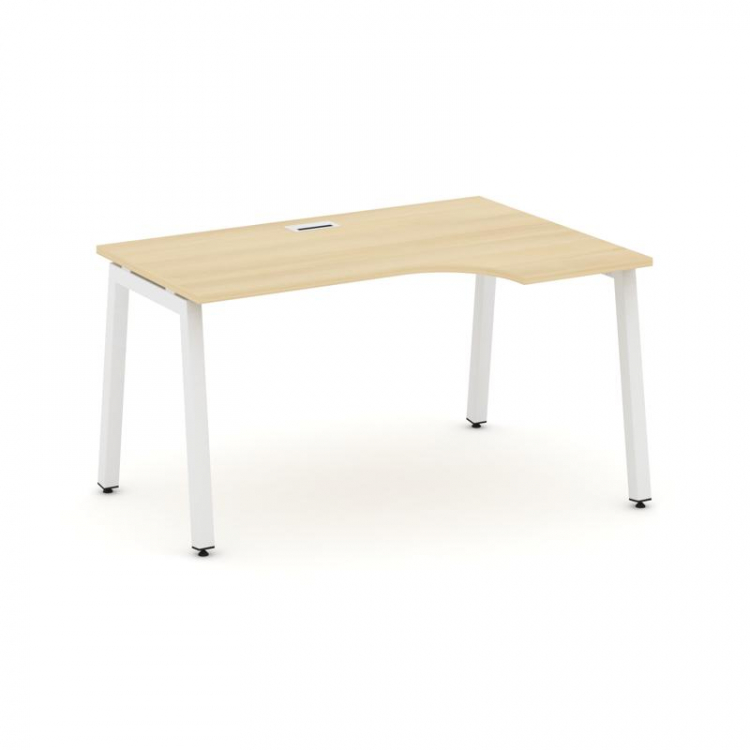 Style Project Стол рабочий эргоном. SN-5A.SPA-002(R) Акация Лорка/Металл Белый 1580*600/980*750