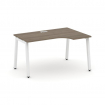 Style Project Стол рабочий эргоном. SN-5A.SPA-022(R) Вяз Благородный/Металл Белый 1580*800/980*750