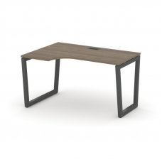 Style Project Стол рабочий эргоном. SN-5T2.SPA-022(L) Вяз Благородный/Металл Антрацит/Черный Пластик